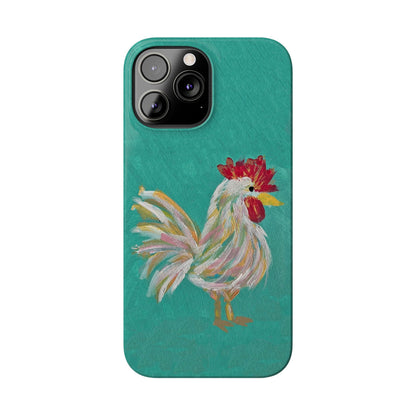 Phone Case hand painted chicken rooster digitized