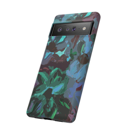 Hand Painted Abstract Colorful Teal Purple Green: Impact-Resistant Phone Case