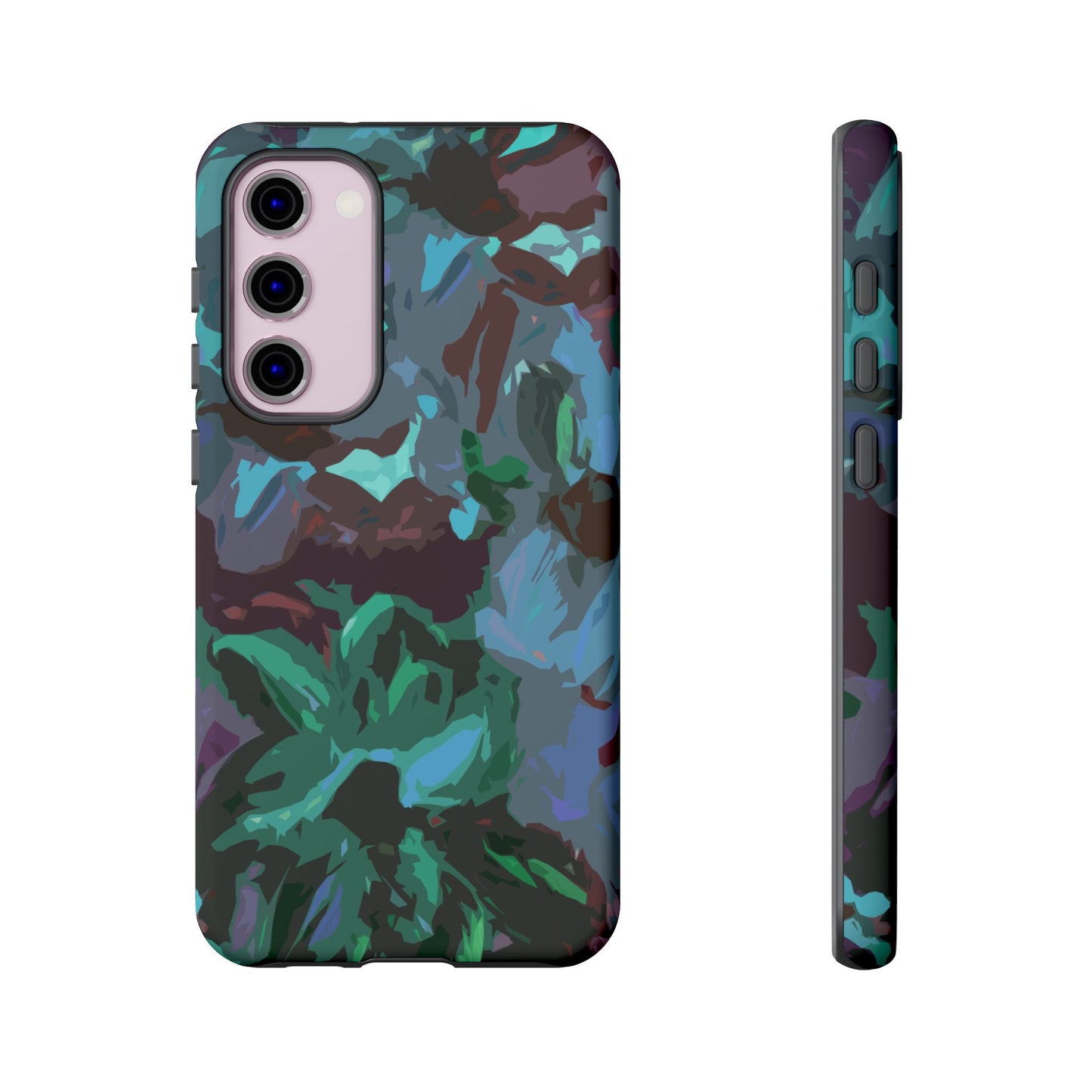 Hand Painted Abstract Colorful Teal Purple Green: Impact-Resistant Phone Case