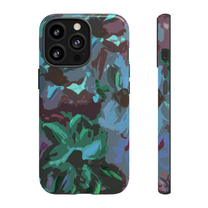 Hand Painted Abstract Colorful Teal Purple Green: Impact-Resistant Phone Case