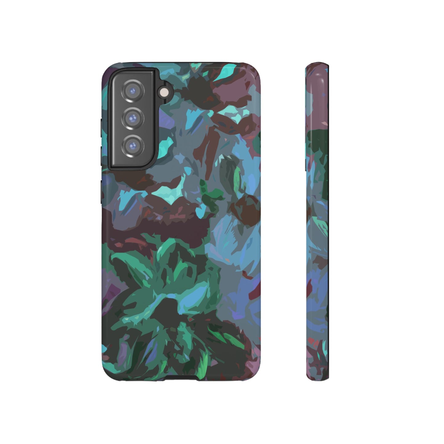 Hand Painted Abstract Colorful Teal Purple Green: Impact-Resistant Phone Case