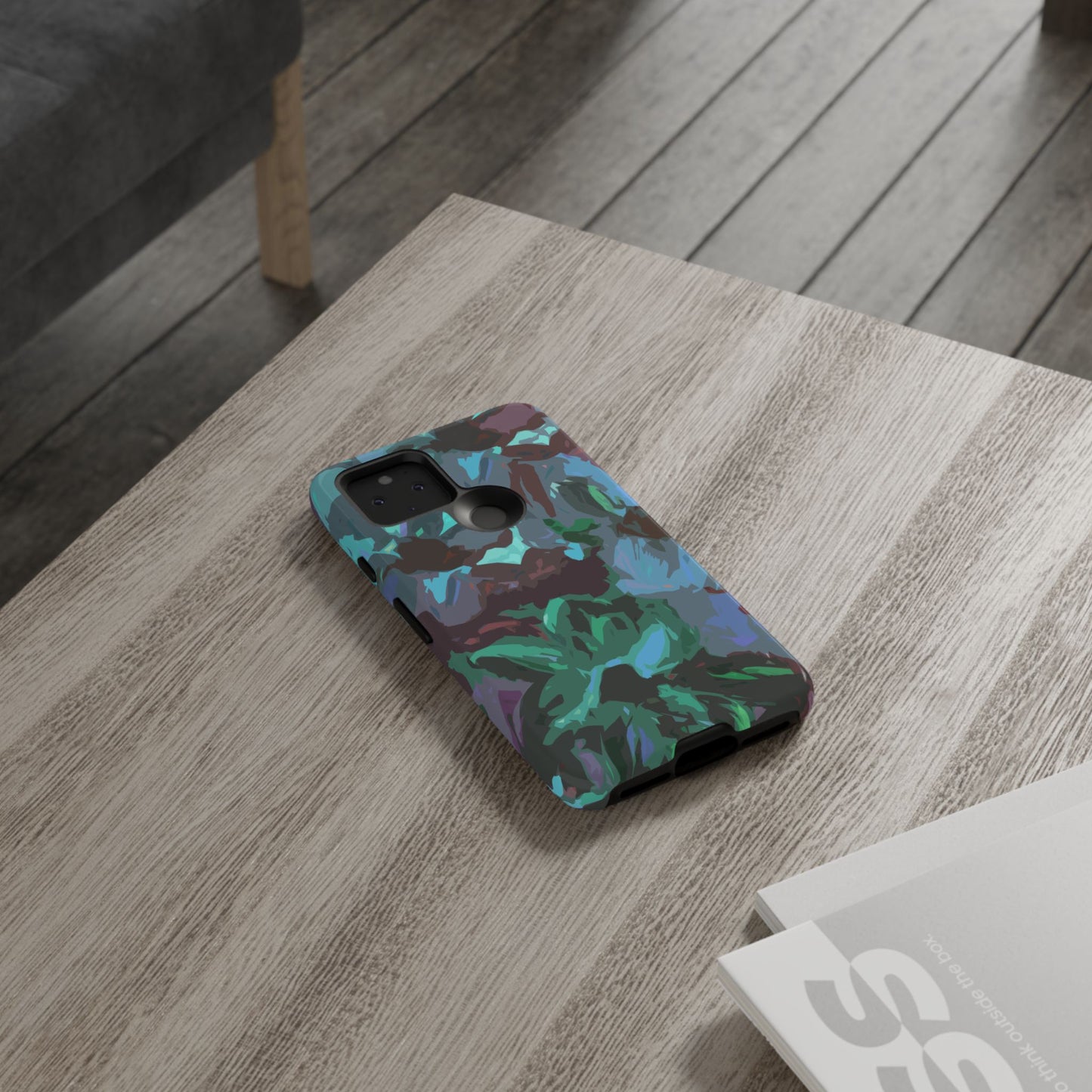 Hand Painted Abstract Colorful Teal Purple Green: Impact-Resistant Phone Case