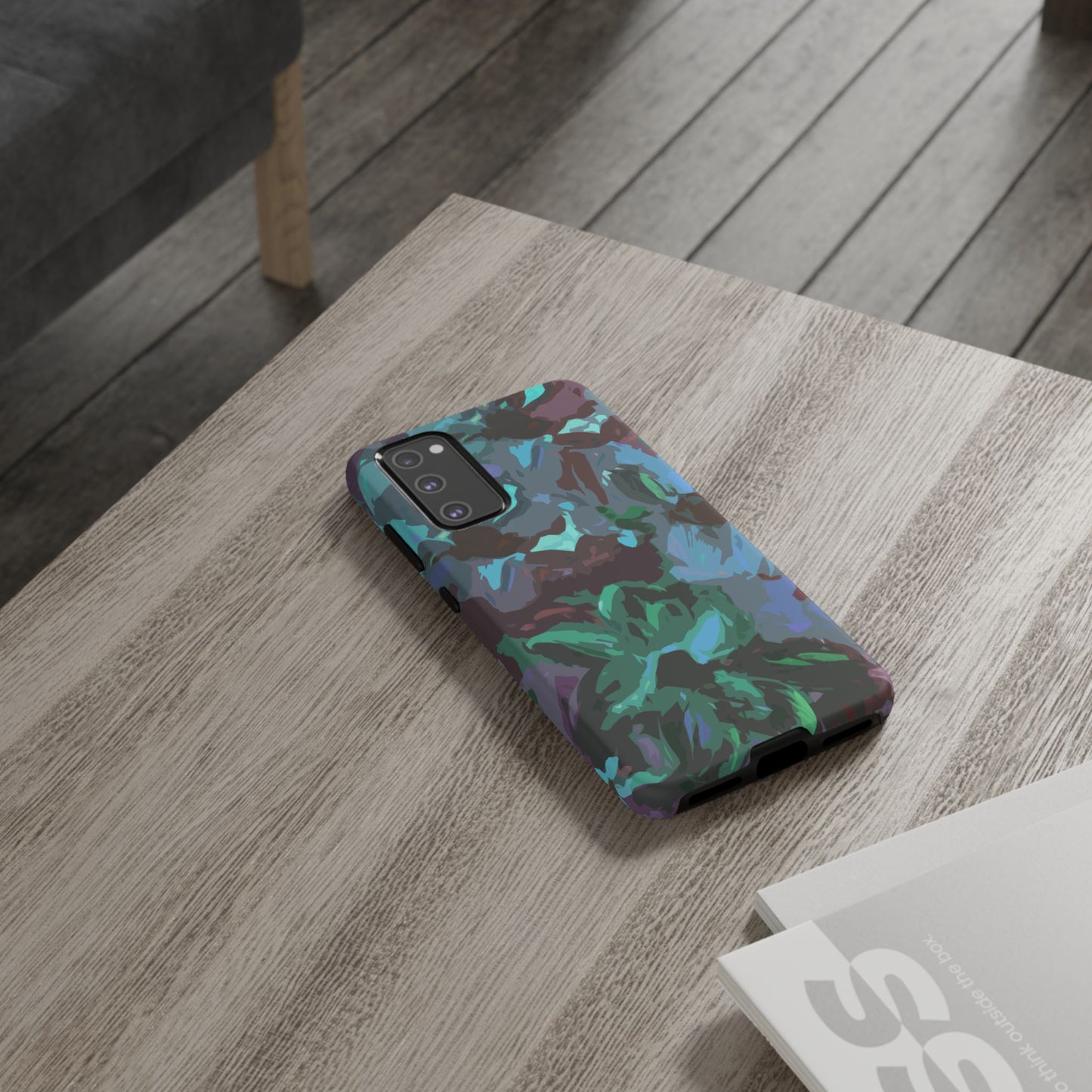 Hand Painted Abstract Colorful Teal Purple Green: Impact-Resistant Phone Case