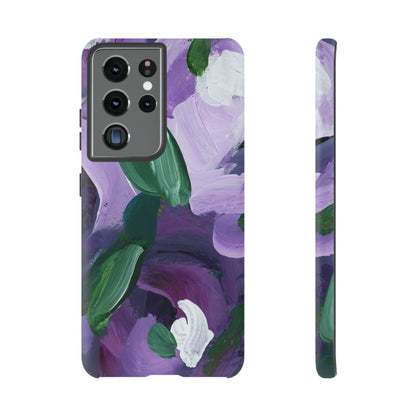 Purple Flowers Hand Painted Abstract Colorful Case: Impact-Resistant Phone Cases