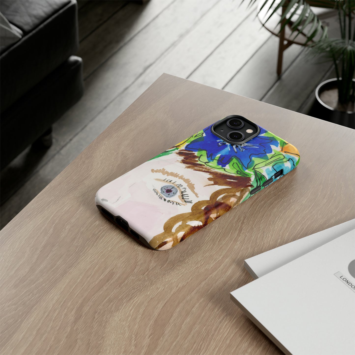 Vera | Hand Painted Girl with Flowers Headdress Colorful Case: Impact-Resistant Phone Cases