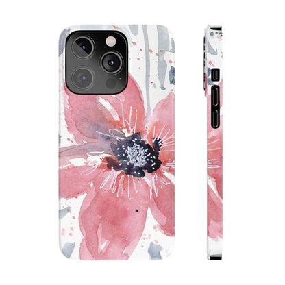 Watercolor Pink Flower Abstract Phone Case: Slim Case