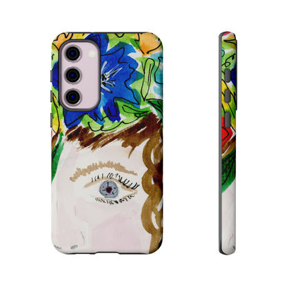 Vera | Hand Painted Girl with Flowers Headdress Colorful Case: Impact-Resistant Phone Cases