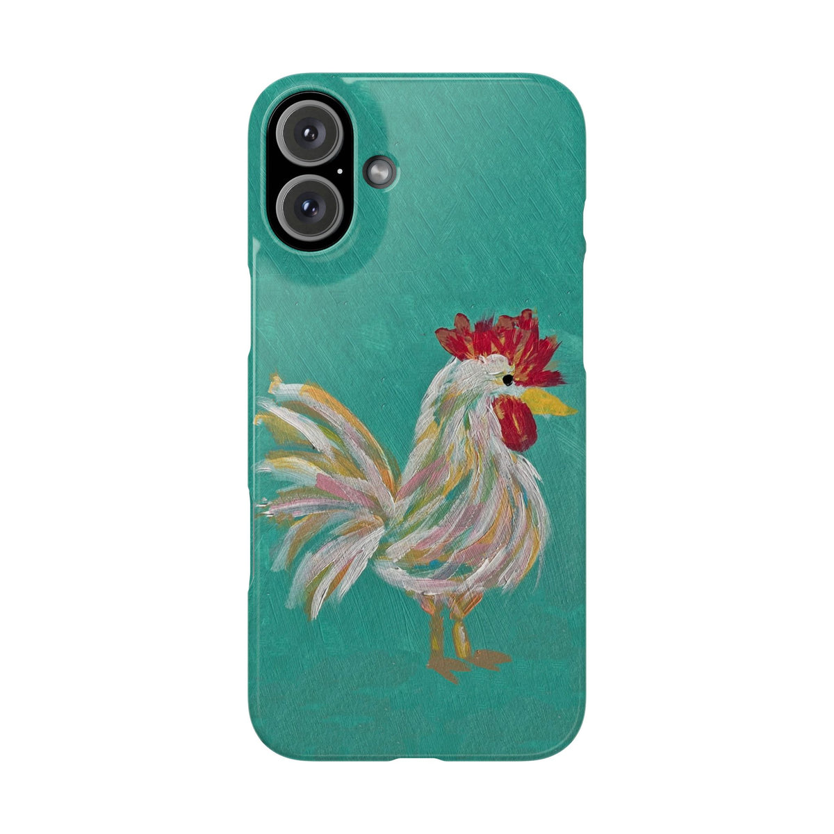 Phone Case hand painted chicken rooster digitized