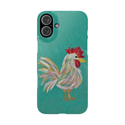 Phone Case hand painted chicken rooster digitized