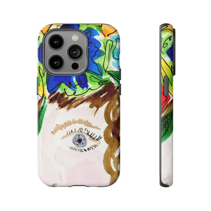 Vera | Hand Painted Girl with Flowers Headdress Colorful Case: Impact-Resistant Phone Cases