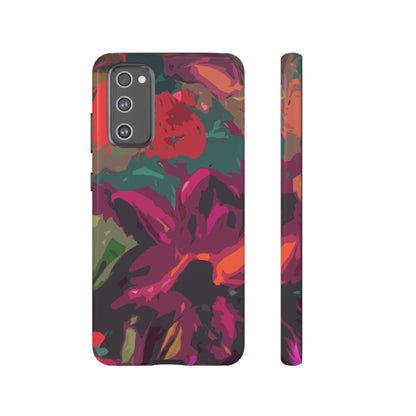 Hand Painted Abstract Colorful Burgundy Teal Orange Red Impact-Resistant Phone Cases