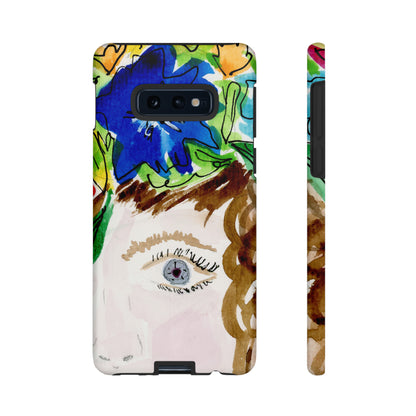 Vera | Hand Painted Girl with Flowers Headdress Colorful Case: Impact-Resistant Phone Cases