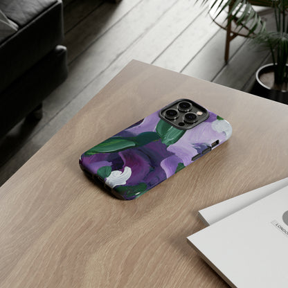 Purple Flowers Hand Painted Abstract Colorful Case: Impact-Resistant Phone Cases