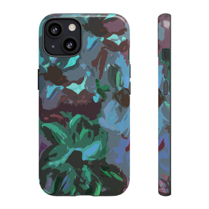 Hand Painted Abstract Colorful Teal Purple Green: Impact-Resistant Phone Case