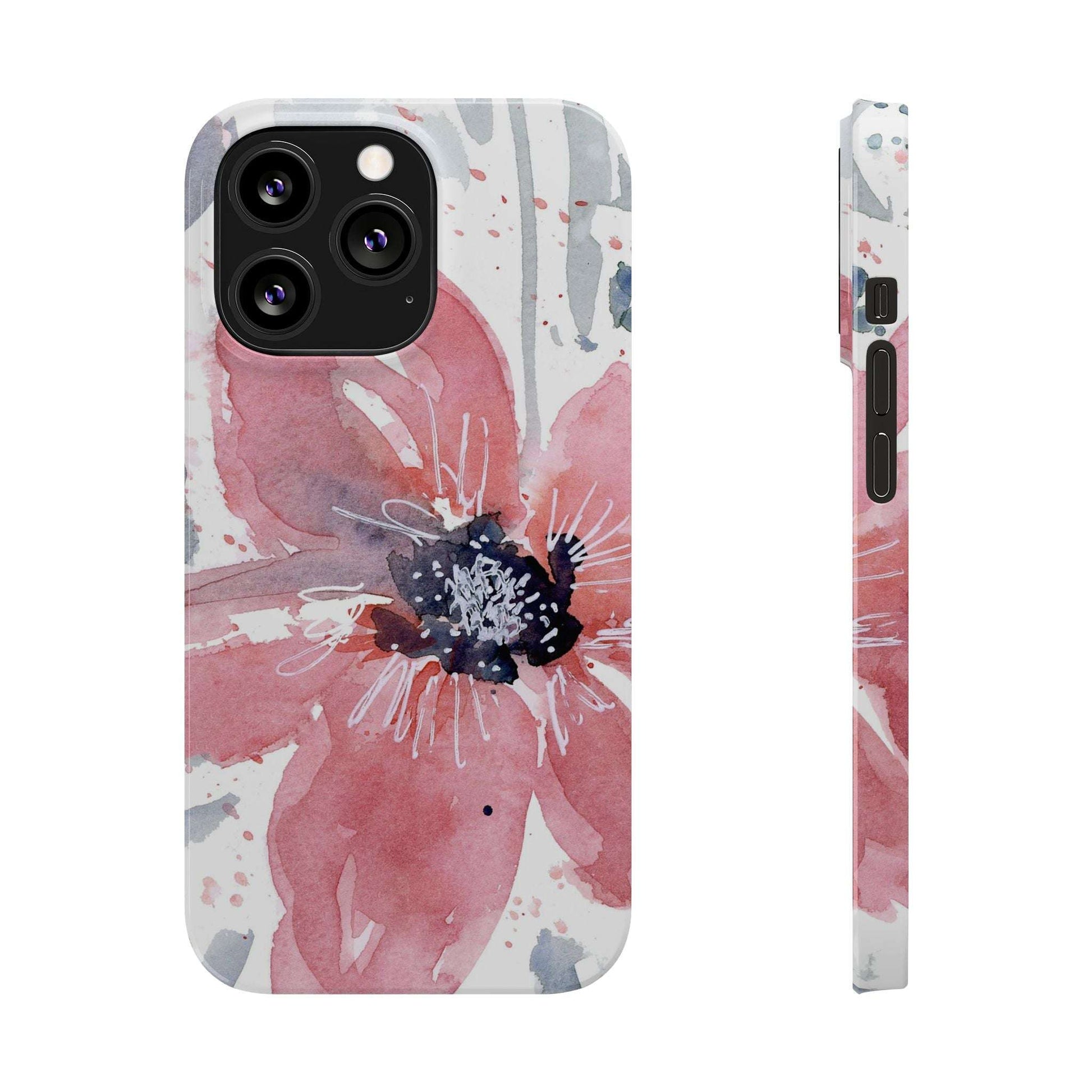 Watercolor Pink Flower Abstract Phone Case: Slim Case