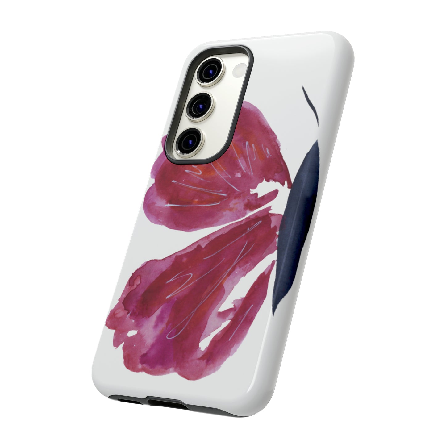 Beautiful Burgundy Butterfly Abstract Hand Painted Cute Phone Case - Tough Case