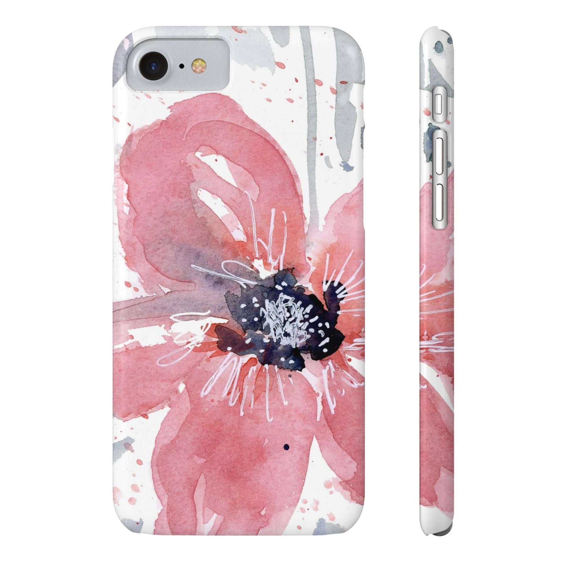 Watercolor Pink Flower Abstract Phone Case: Slim Case