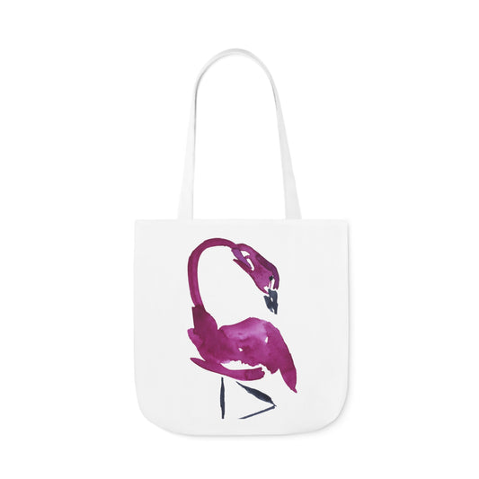 Watercolor Pink Flamingo Canvas Tote Bag