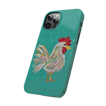 Phone Case hand painted chicken rooster digitized