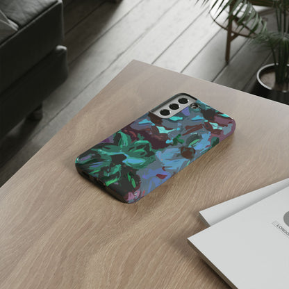 Hand Painted Abstract Colorful Teal Purple Green: Impact-Resistant Phone Case