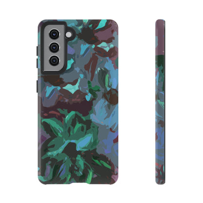 Hand Painted Abstract Colorful Teal Purple Green: Impact-Resistant Phone Case