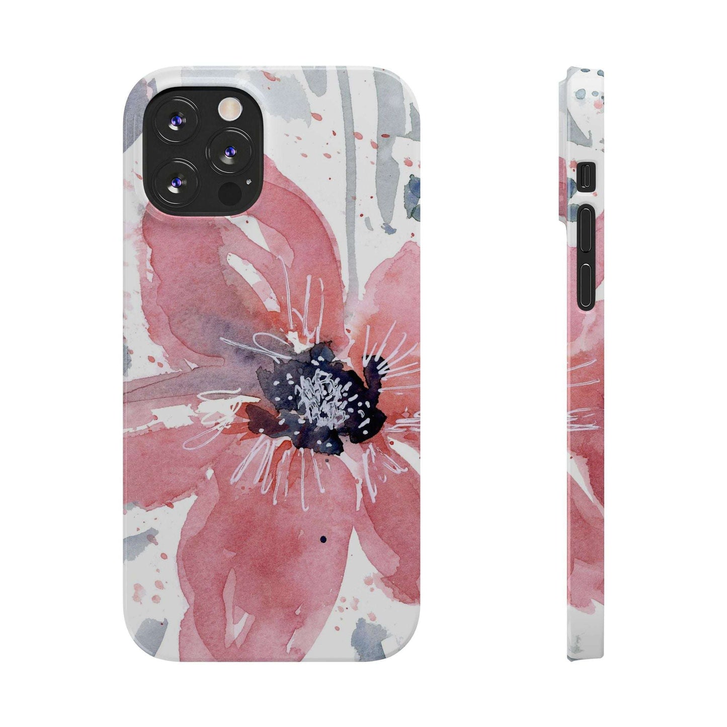 Watercolor Pink Flower Abstract Phone Case: Slim Case