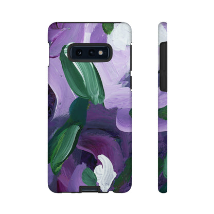 Purple Flowers Hand Painted Abstract Colorful Case: Impact-Resistant Phone Cases