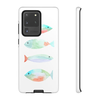 4 Watercolor Fish Hand Painted Cute Phone Case - Tough Case