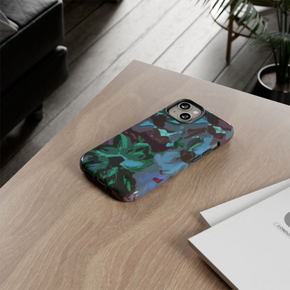 Hand Painted Abstract Colorful Teal Purple Green: Impact-Resistant Phone Case