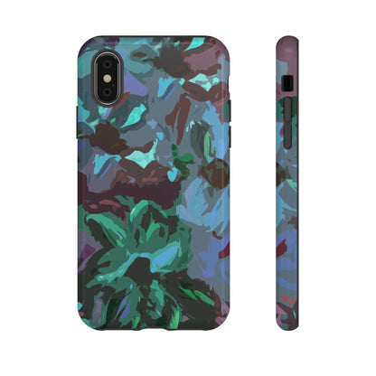 Hand Painted Abstract Colorful Teal Purple Green: Impact-Resistant Phone Case