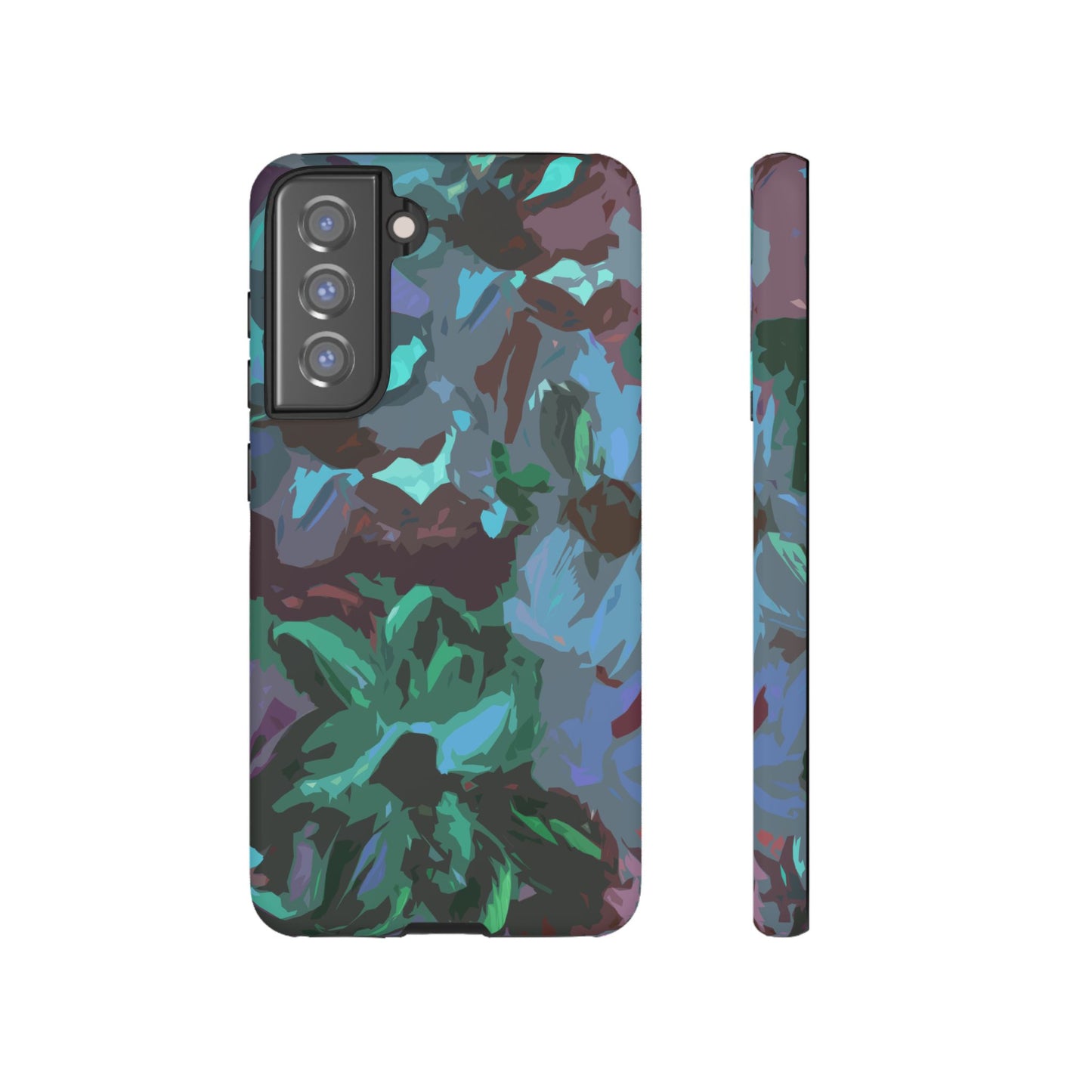 Hand Painted Abstract Colorful Teal Purple Green: Impact-Resistant Phone Case