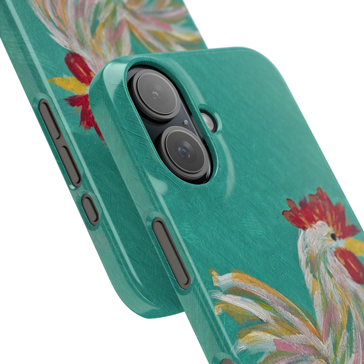 Phone Case hand painted chicken rooster digitized