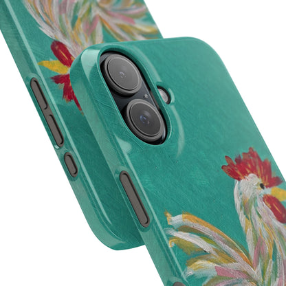 Phone Case hand painted chicken rooster digitized