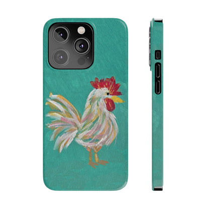 Phone Case hand painted chicken rooster digitized