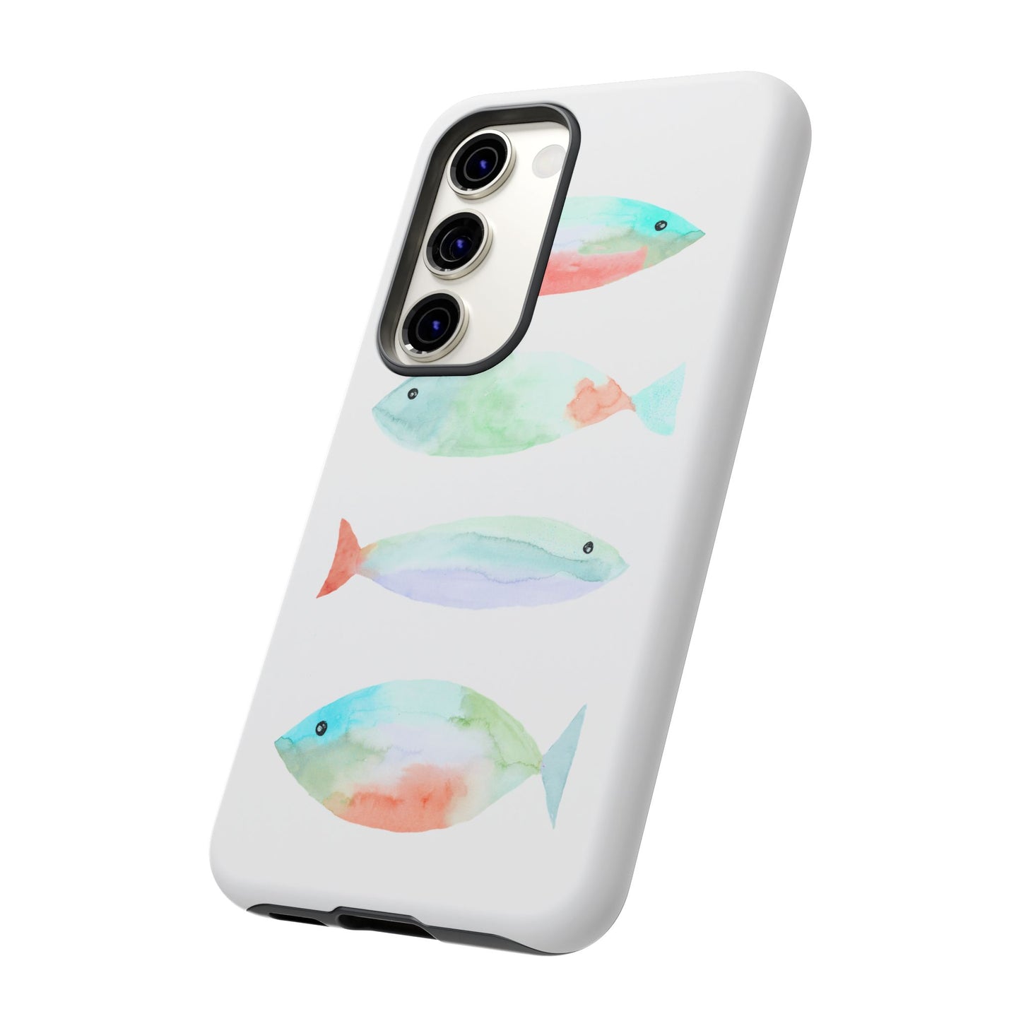 4 Watercolor Fish Hand Painted Cute Phone Case - Tough Case