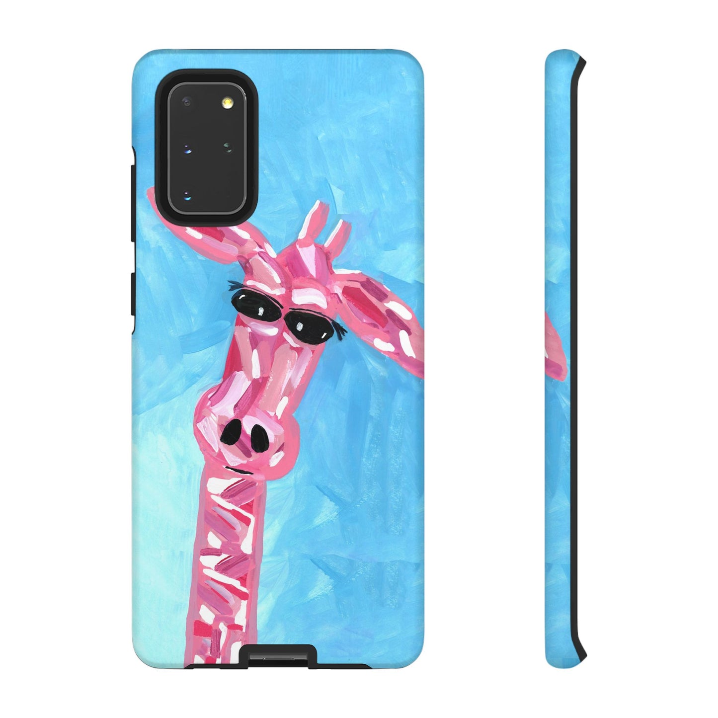 Bright Pink Giraffe Hand Painted Phone Case - Tough Cases