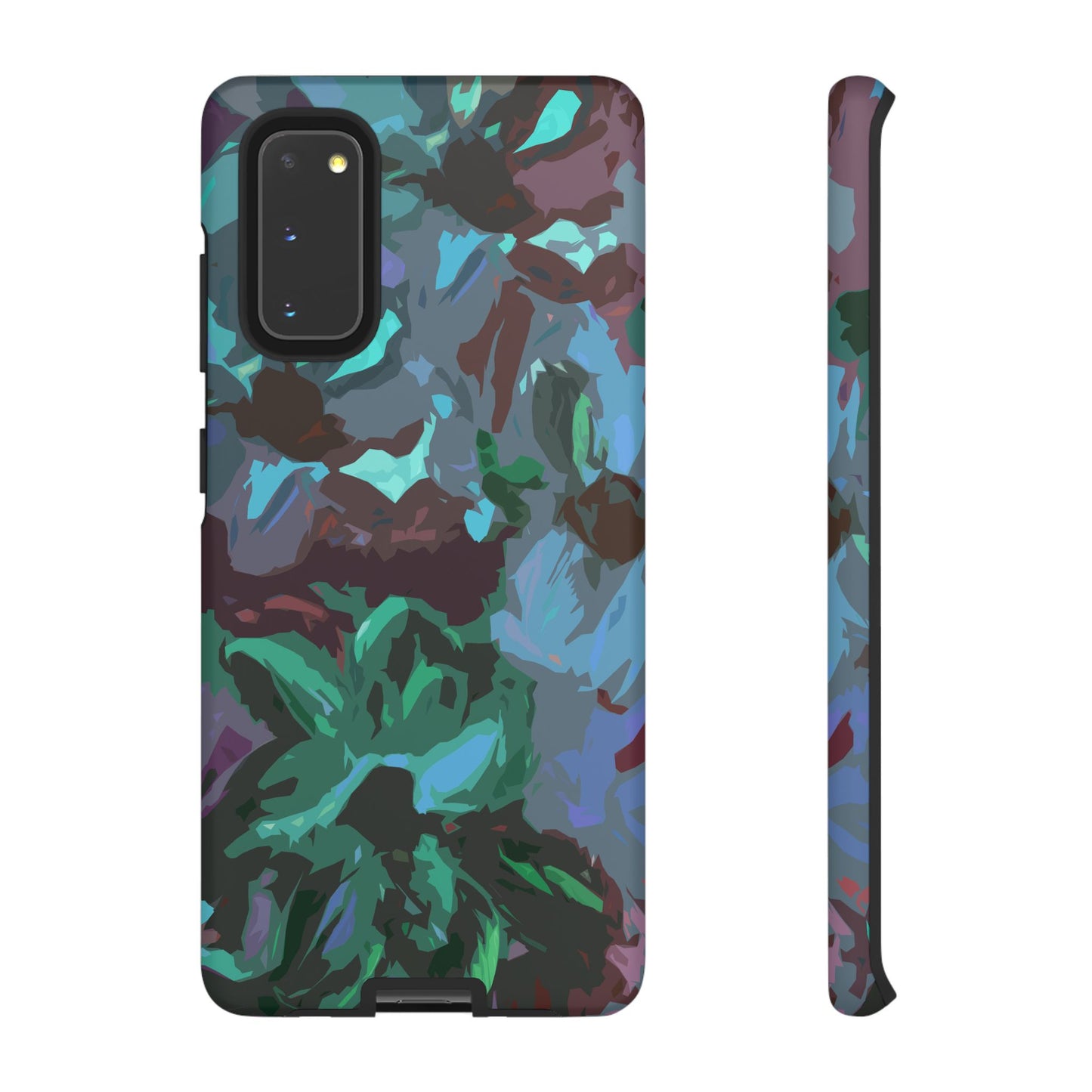 Hand Painted Abstract Colorful Teal Purple Green: Impact-Resistant Phone Case