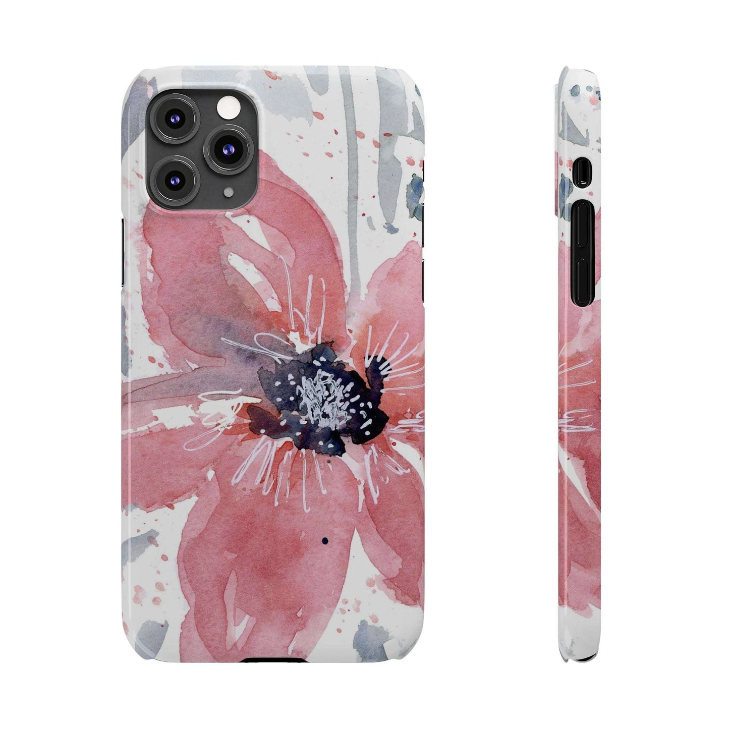 Watercolor Pink Flower Abstract Phone Case: Slim Case