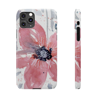 Watercolor Pink Flower Abstract Phone Case: Slim Case