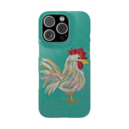 Phone Case hand painted chicken rooster digitized