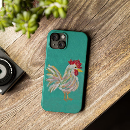 Phone Case hand painted chicken rooster digitized
