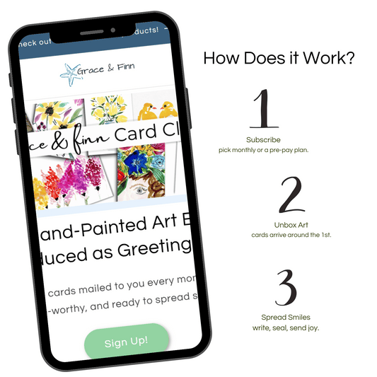 Grace & Finn “25 Originals” Card Club Hand-painted, one-at-a-time, just for you!