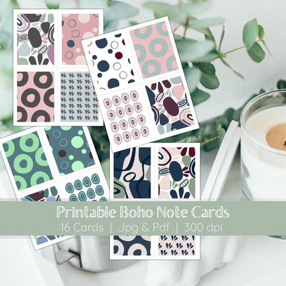Digital Boho Note Cards | Instant Download Printable | Mood Vision Board Boho Printable, Digital Note Card Boho Set, Lunchbox Notes